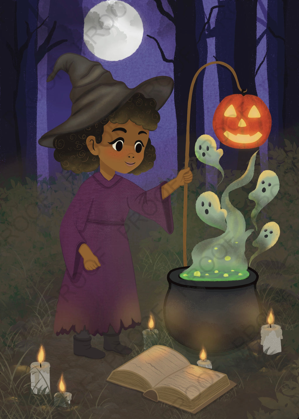 Halloween Hallow's Brew Print and Sticker combo