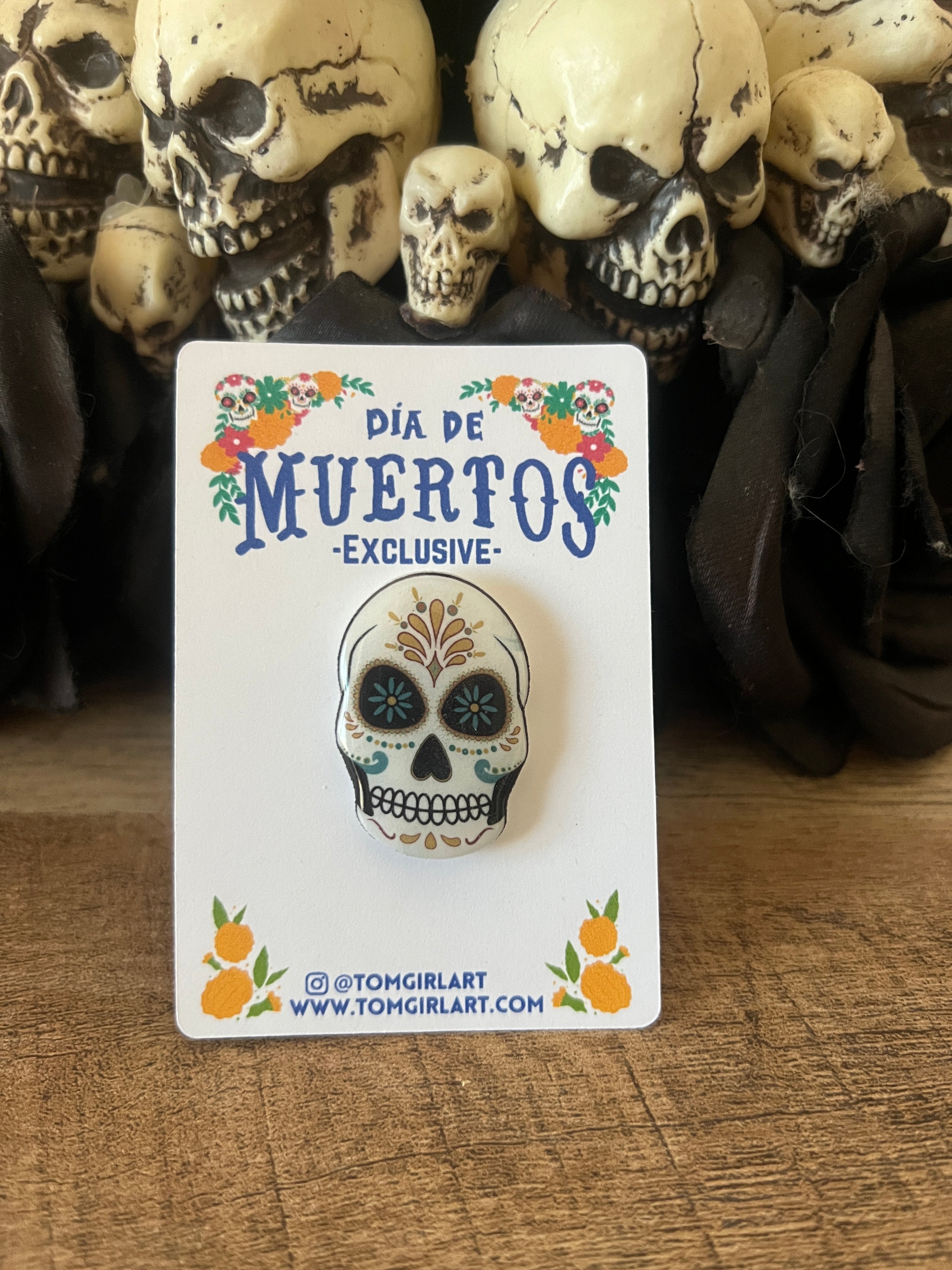 Dia De Muertos Sticker and Pin Combo
