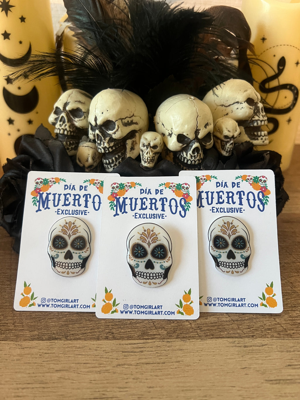 Sugar Skull Resin Pin